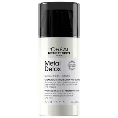 L'oreal Professionnel Metal Detox Anti-breakage Leave-in Styling Cream 3.4 oz / 100 ml In White