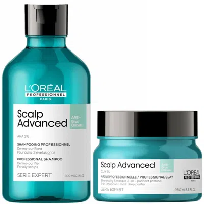 L'oreal Professionnel Serié Expert Scalp Advanced Anti-oiliness Hair Shampoo And Mask Duo In White