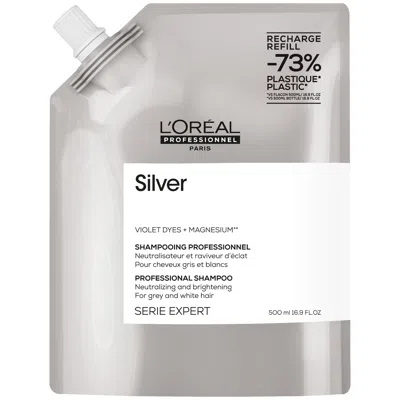 L'oreal Professionnel Silver Shampoo Refill Pack 500ml For Grey And Silver Coloured Hair In White