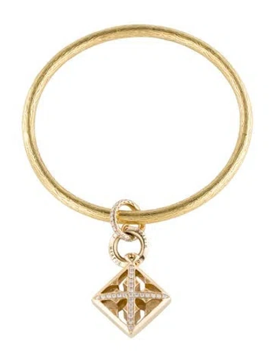 Pre-owned Loree Rodkin 14k Diamond Cross Charm W/unbranded 18k Bracelet, 8" In Multi
