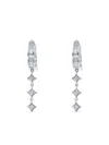 Loree Rodkin 14k White Gold Tiny Triple Gothic Point Diamond Hoop Earrings In Metallic