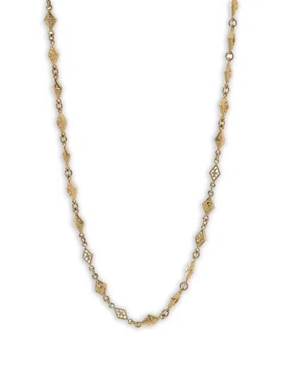 Loree Rodkin 14k Yellow Gold Cross Link Diamond Necklace
