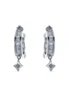 Loree Rodkin 14kt White Gold Baguette Diamond Hoops In Metallic