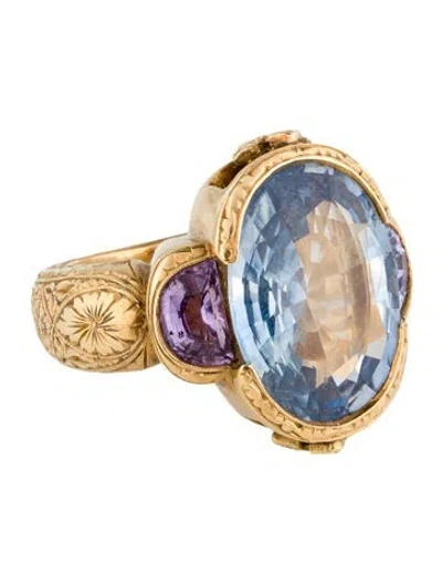Pre-owned Loree Rodkin 18k 17.64ctw Sapphire & Diamond Cocktail Ring In Multi