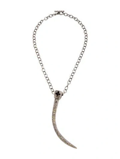 Pre-owned Loree Rodkin 18k 2.38ctw Diamond Claw Pendant, 17" In Multicolor
