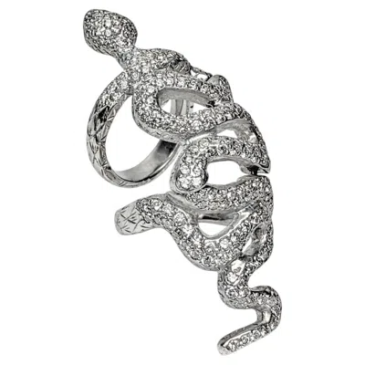 Pre-owned Loree Rodkin 18k Coiled Snake Ring In Multi