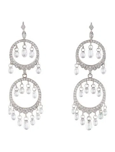 Pre-owned Loree Rodkin 18k Diamond & Sapphire Chandelier Earrings In Transparent