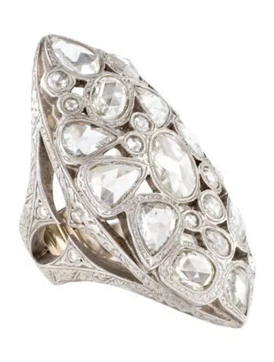 Pre-owned Loree Rodkin 18k Diamond Cocktail Ring In Multi