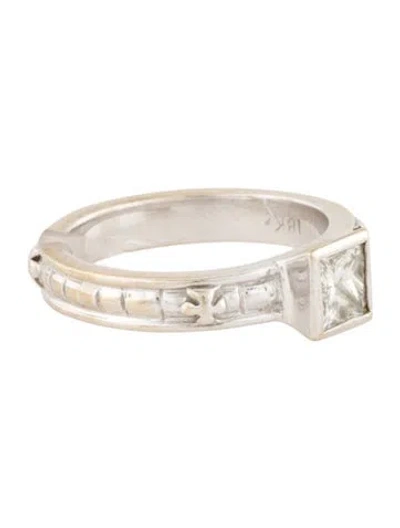 Pre-owned Loree Rodkin 18k Diamond Cross Engagement Ring In Multi