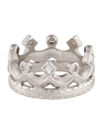 Pre-owned Loree Rodkin 18k Diamond Crown Ring In Multi