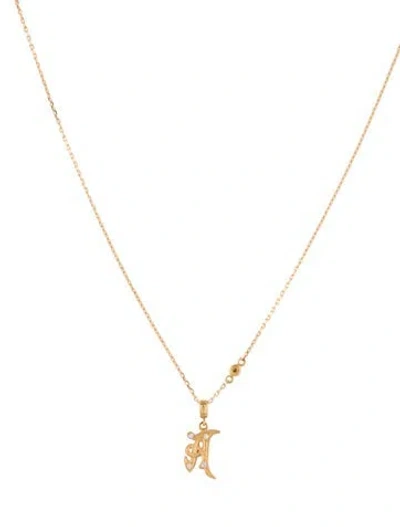 Pre-owned Loree Rodkin 18k Diamond Gothic Initial Pendant Necklace, 18" In Multi