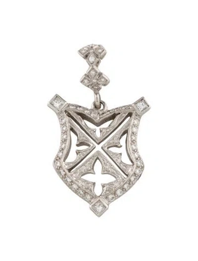 Pre-owned Loree Rodkin 18k Diamond Shield Enhancer Pendant In Multi