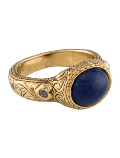 Pre-owned Loree Rodkin 18k Sapphire & Diamond Cocktail Ring In Multicolor
