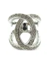 Loree Rodkin 18k White Gold Small Interlink Diamond Ring In Gold