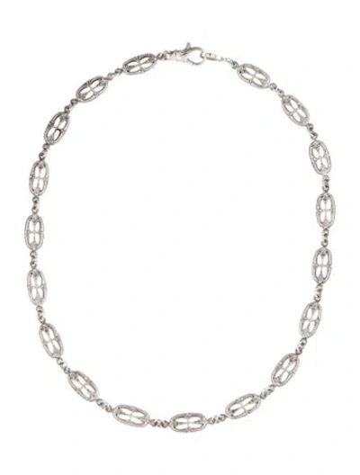 Pre-owned Loree Rodkin Cross Oval Link Necklace, 16" In Multi