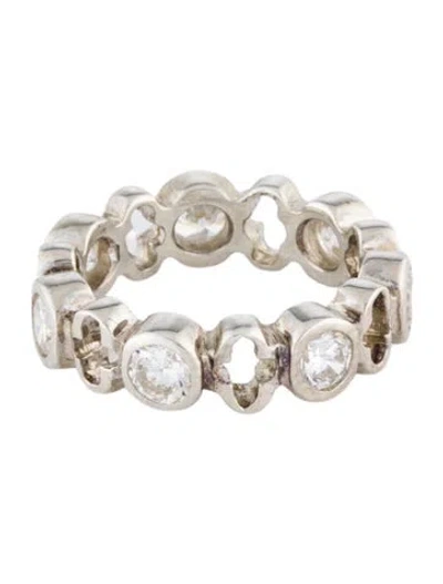 Pre-owned Loree Rodkin Cubic Zirconia Band Ring In Transparent