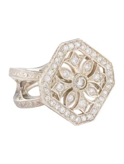 Pre-owned Loree Rodkin Cubic Zirconia Cocktail Ring In Multi