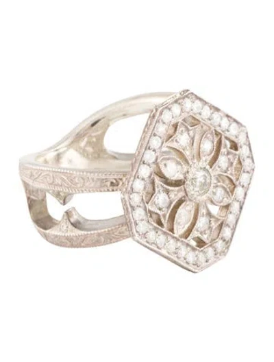 Pre-owned Loree Rodkin Cubic Zirconia Cocktail Ring In Multi