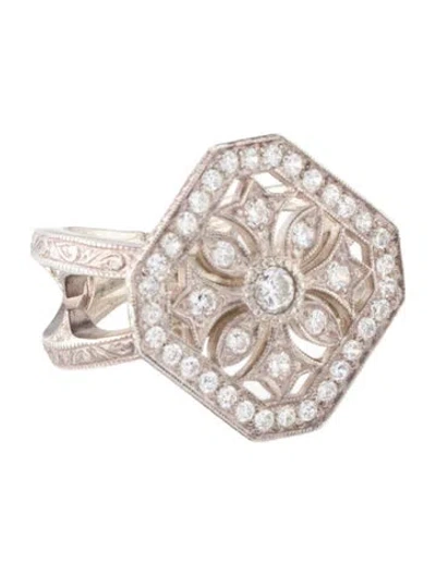 Pre-owned Loree Rodkin Cubic Zirconia Cocktail Ring In Multicolor