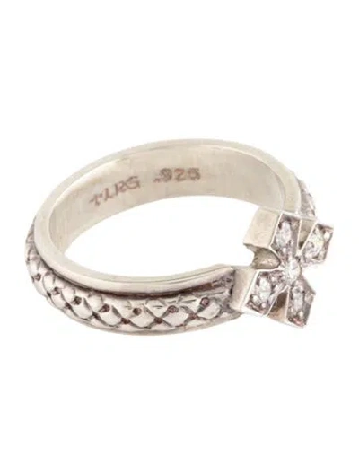 Pre-owned Loree Rodkin Cubic Zirconia Cross Band In Multicolor