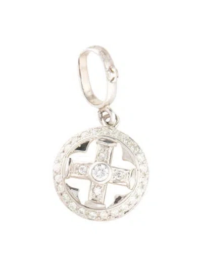 Pre-owned Loree Rodkin Cubic Zirconia Cross Pendant In Multi