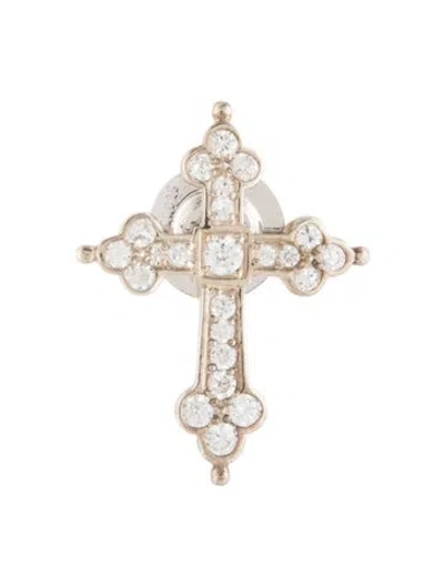 Pre-owned Loree Rodkin Cubic Zirconia Cross Pin In Multicolor