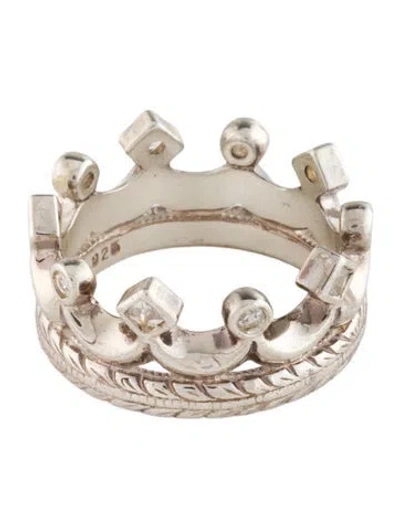Pre-owned Loree Rodkin Cubic Zirconia Crown Band In Multi