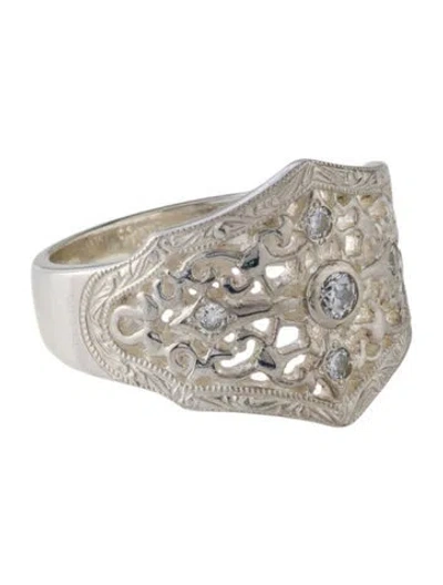 Pre-owned Loree Rodkin Cubic Zirconia Cut-out Band In Multi