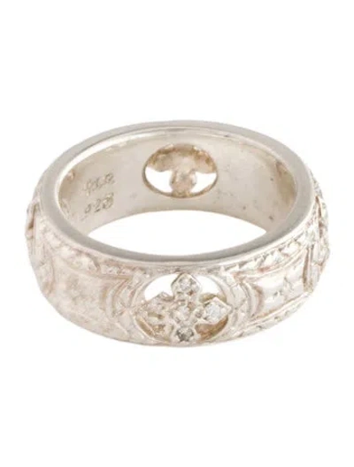 Pre-owned Loree Rodkin Cubic Zirconia Engraved Band In Multi
