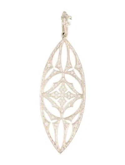 Pre-owned Loree Rodkin Cubic Zirconia Fleur De Lis, 3.25" In Multicolor