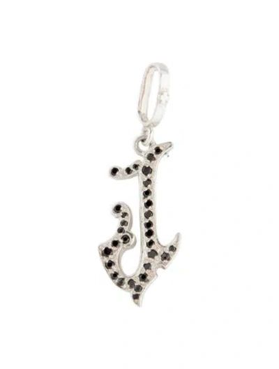 Pre-owned Loree Rodkin Cubic Zirconia Initial 'j' Pendant, 1.5" In Multi
