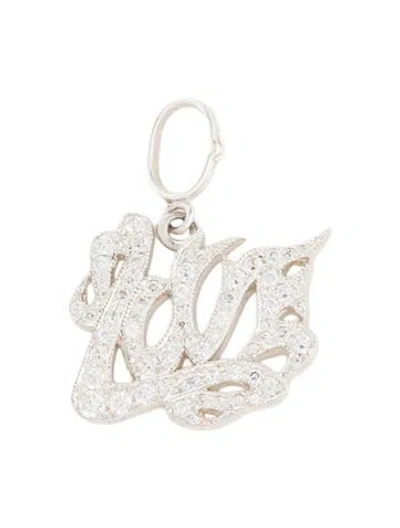 Pre-owned Loree Rodkin Cubic Zirconia 'love' Pendant In Multi