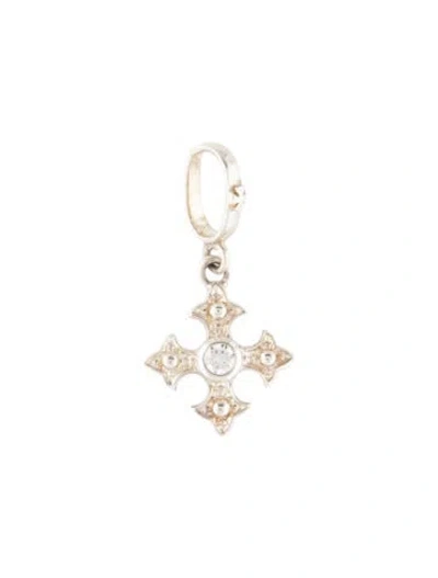 Pre-owned Loree Rodkin Cubic Zirconia Maltese Cross Pendant In Multicolor