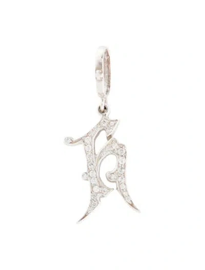 Pre-owned Loree Rodkin Cubic Zirconia Medieval 'h' Pendant In Multi