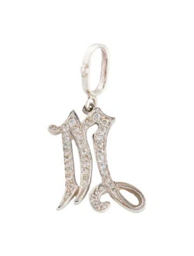 Pre-owned Loree Rodkin Cubic Zirconia Medieval 'n' Pendant In Transparent