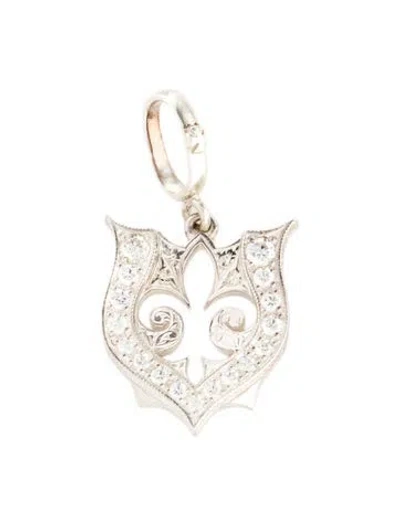 Pre-owned Loree Rodkin Cubic Zirconia Native Horseshoe Pendant, 1.25" In Multi