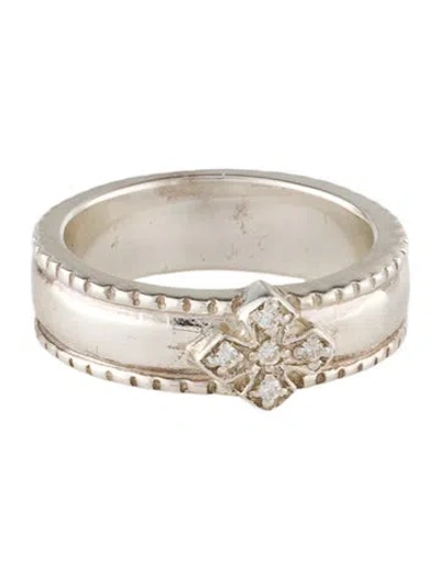 Pre-owned Loree Rodkin Cubic Zirconia Princess Cross Band In Multi