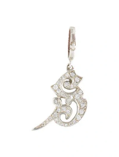 Pre-owned Loree Rodkin Cubic Zirconia 's' Medival Initial Pendant In Multi