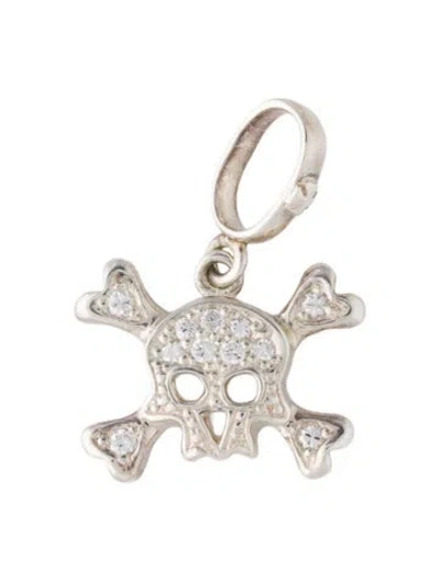 Pre-owned Loree Rodkin Cubic Zirconia Skull Pendant In Multi