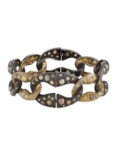 Pre-owned Loree Rodkin Diamond Link Bangle, 7.75" In Multi