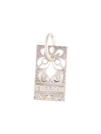 Pre-owned Loree Rodkin 'freedom' Etched Pendant, 1.5" In Multicolor