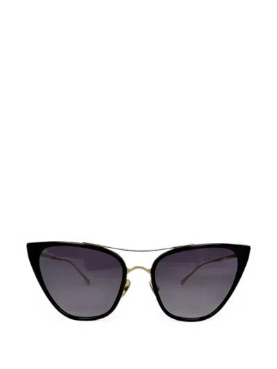 Pre-owned Loree Rodkin Jacklyn Cat-eye Sunglasses In Gold