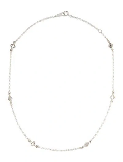 Pre-owned Loree Rodkin Maltese Cross Cut-out Station Link Necklace, 15.75" In Multi