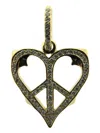 Loree Rodkin Medium 14k Yellow Gold Diamond Peace-heart Charm In Black