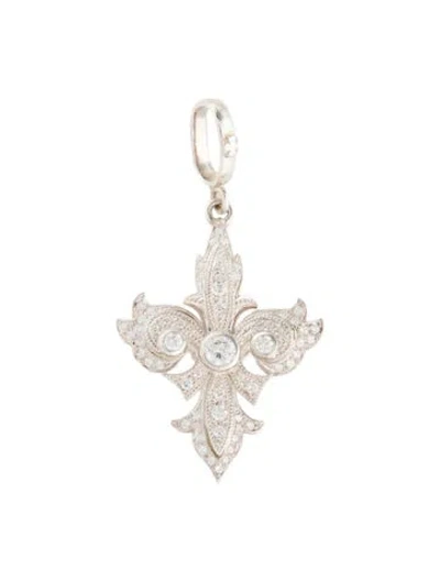 Pre-owned Loree Rodkin Native Fleur De Lis Pendant, 1.5" In Multi