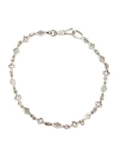 Pre-owned Loree Rodkin Open Gothic Cross Link Bracelet, 8.5" In Multi