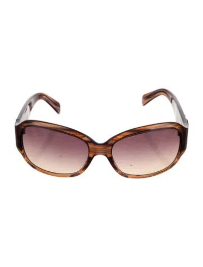 Pre-owned Loree Rodkin Oversize Gradient Sunglasses In Brown