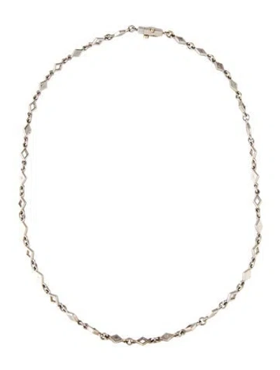 Pre-owned Loree Rodkin Platinum Diamond Link Necklace, 16.5" In Multi