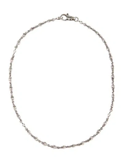 Pre-owned Loree Rodkin Tiny Heart Cross Link Chain Necklace, 15" In Multi