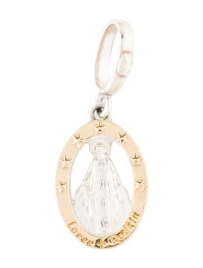 Pre-owned Loree Rodkin Two-tone Virgin Mary Pendant In Multi